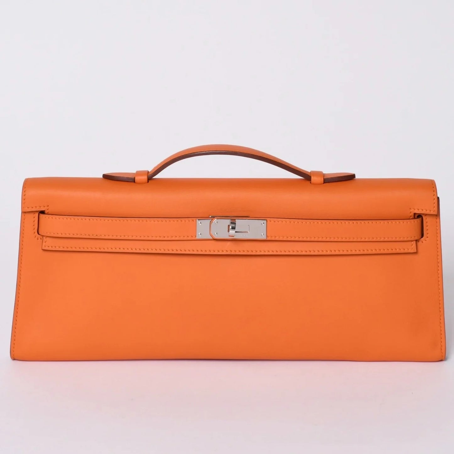 HERMES KELLY CUT orange swift leather palladium Hardware