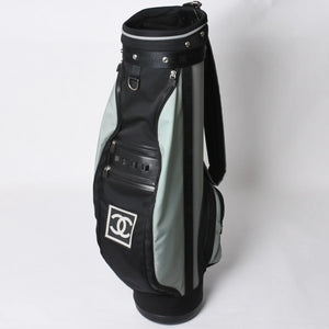 CHANEL Sport Line Golf Bag 8-Series Green Black Silver Hardware