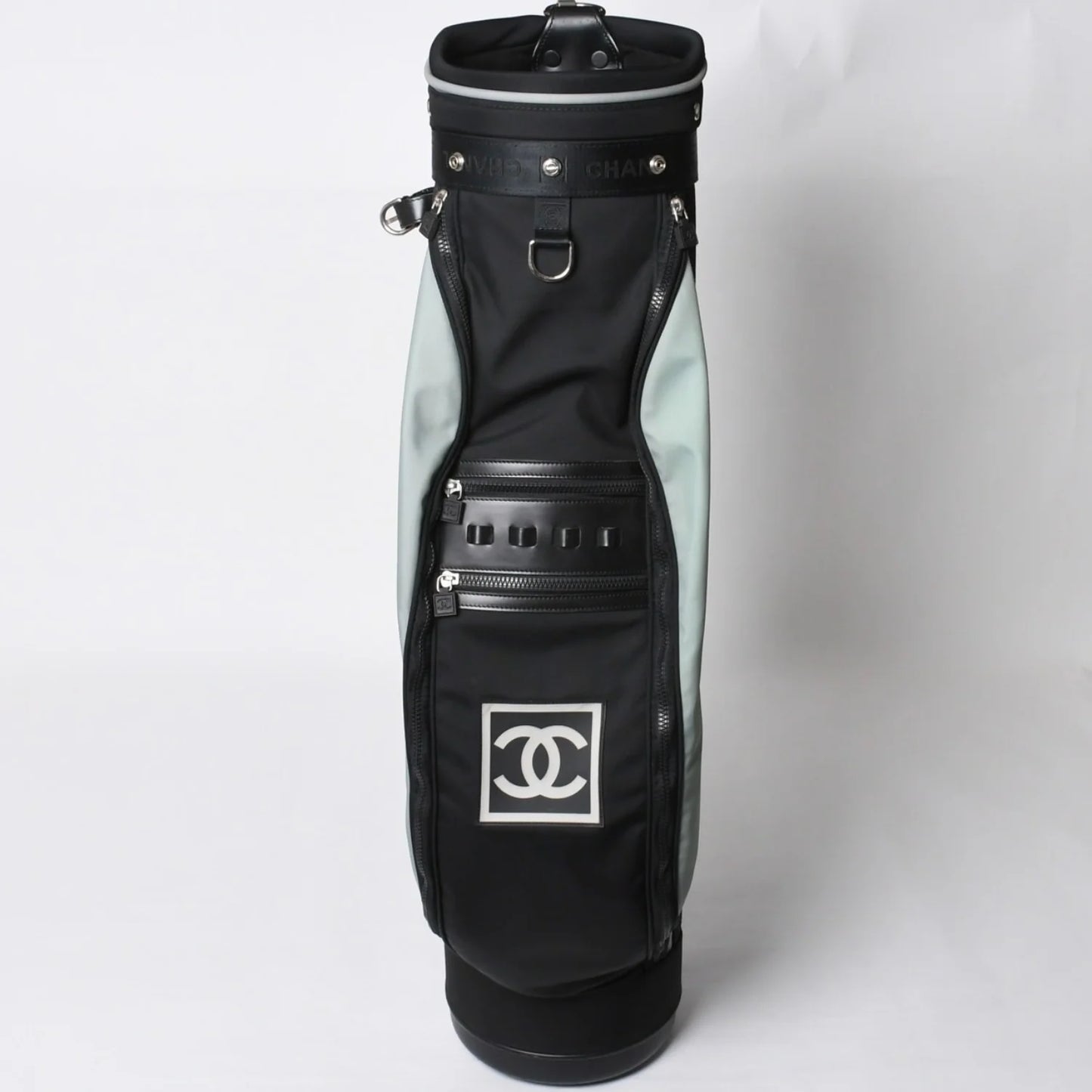 CHANEL Sport Line Golf Bag 8-Series Green Black Silver Hardware