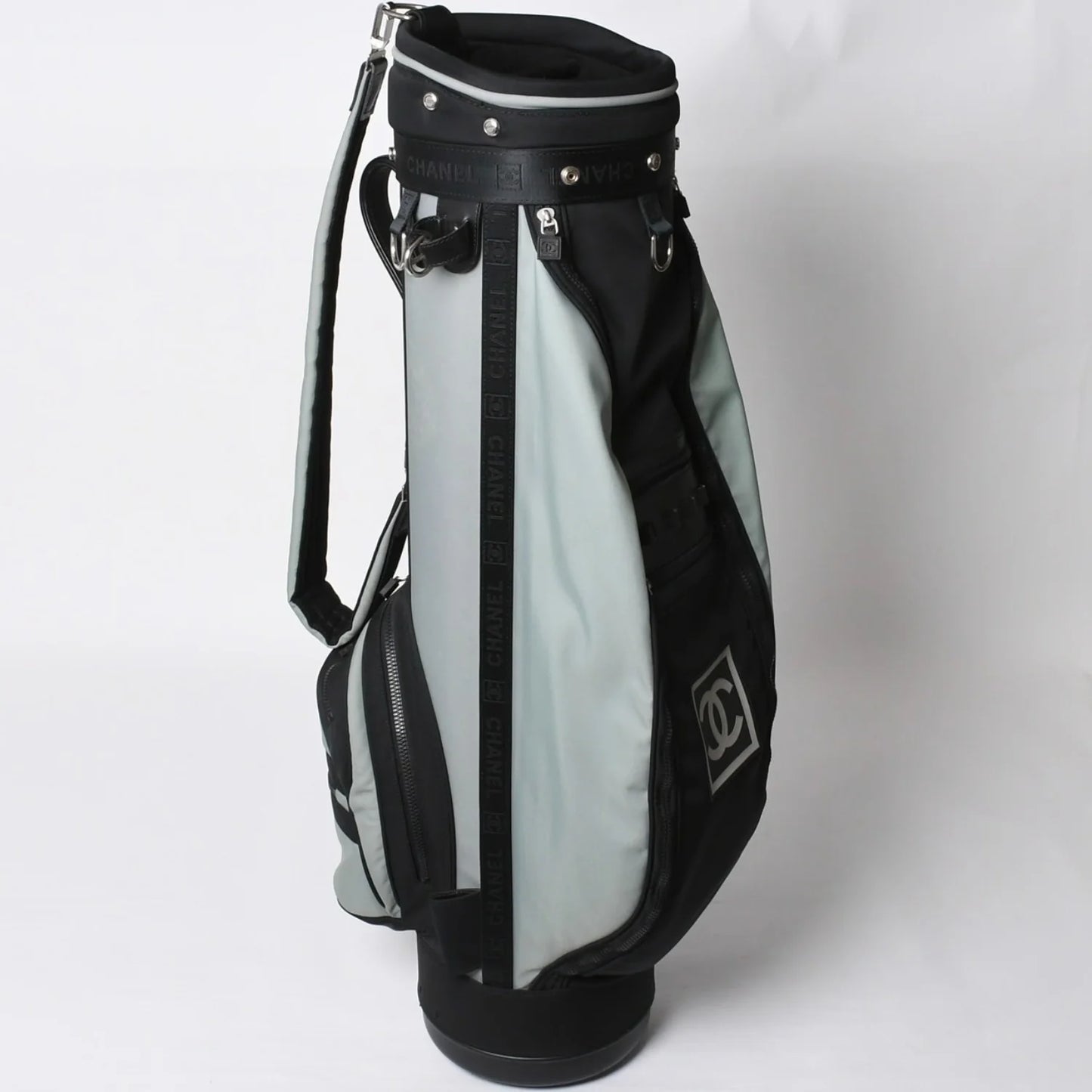 CHANEL Sport Line Golf Bag 8-Series Green Black Silver Hardware