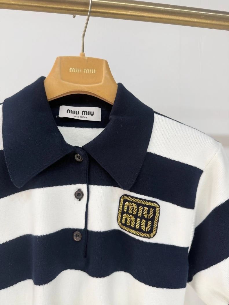 Miu miu striped polo shirt