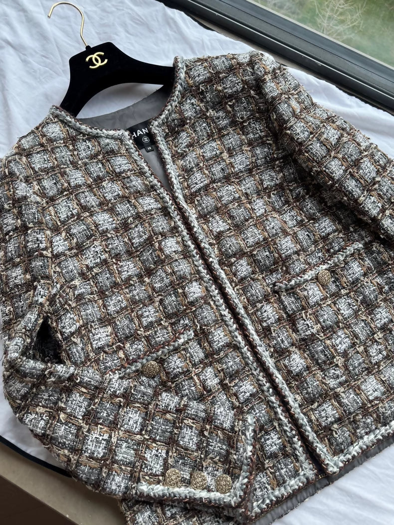 Chanel 18K Brown Tweed Jacket