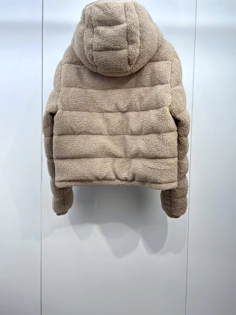 Moncler Fall/Winter 2024 shearling Hooded Down Jacket