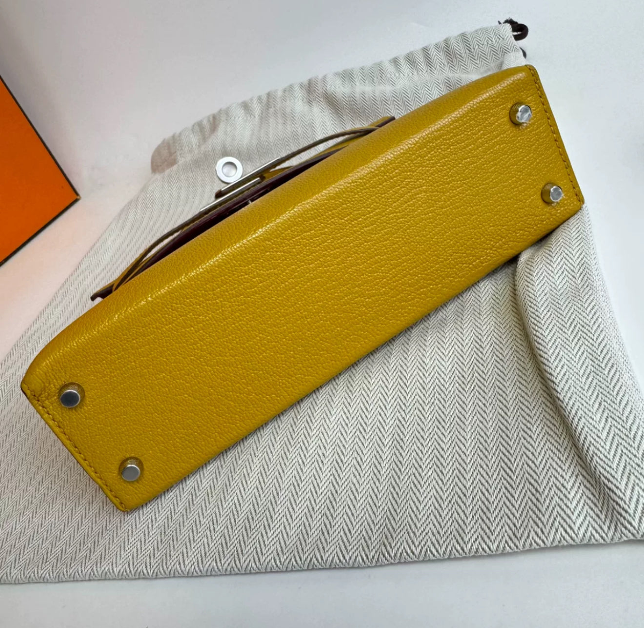 Hermès Kelly 20 Sellier Mini Jaune De Naples Epsom Leather Palladium Hardware
