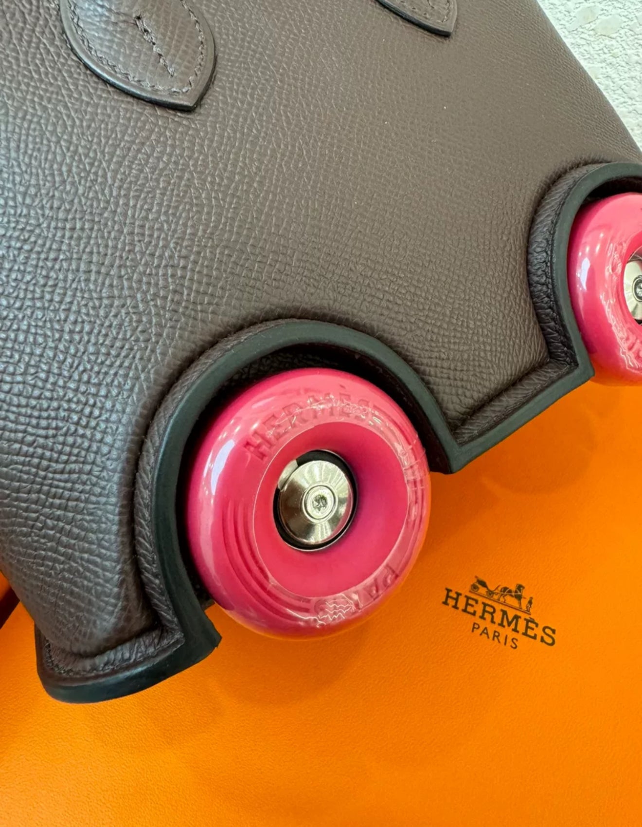Hermès Limited Edition Bolide On Wheels 1923 Rouge Sellier / Rose Extreme Palladium Hardware