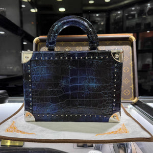 Louis Vuitton Petite Valise Black/Blue alligator leather star dust