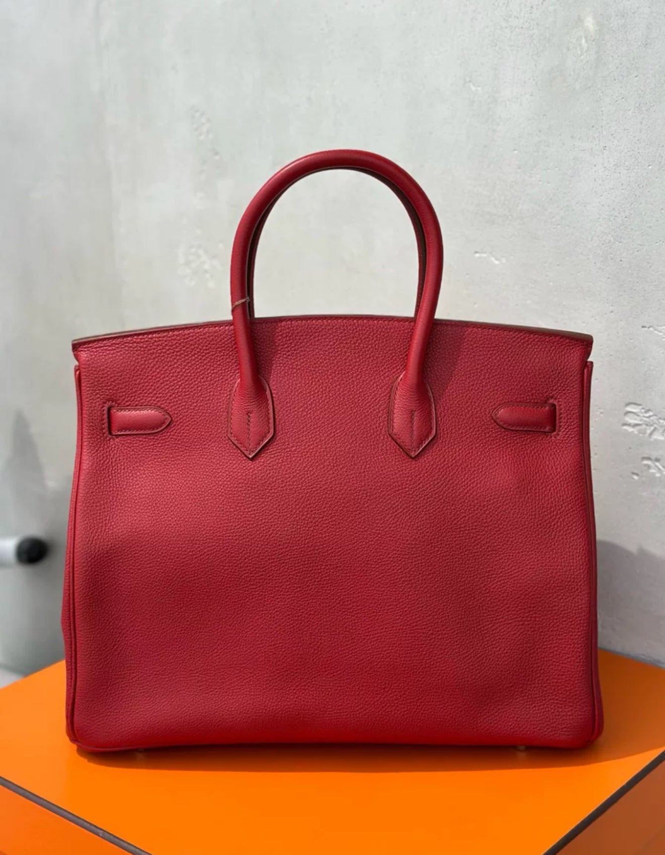 Hermes Birkin 35 Red Togo Leather Palladium Hardware