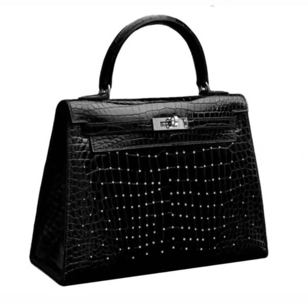 Hermes Kelly II Sellier 25 ‘Journey to the End of the Night’ edition croc with diamonds