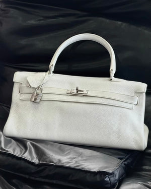Hermès Kelly Shoulder White Togo leather palladium hardware