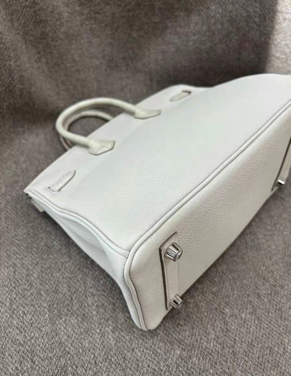 HERMÈS Birkin 25 Touch Beton (8L) Togo Matte Alligator Palladium hardware