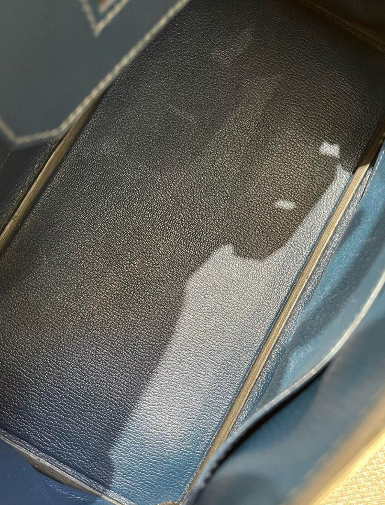 Hermès Birkin 30 blue box leather Palladium Hardware