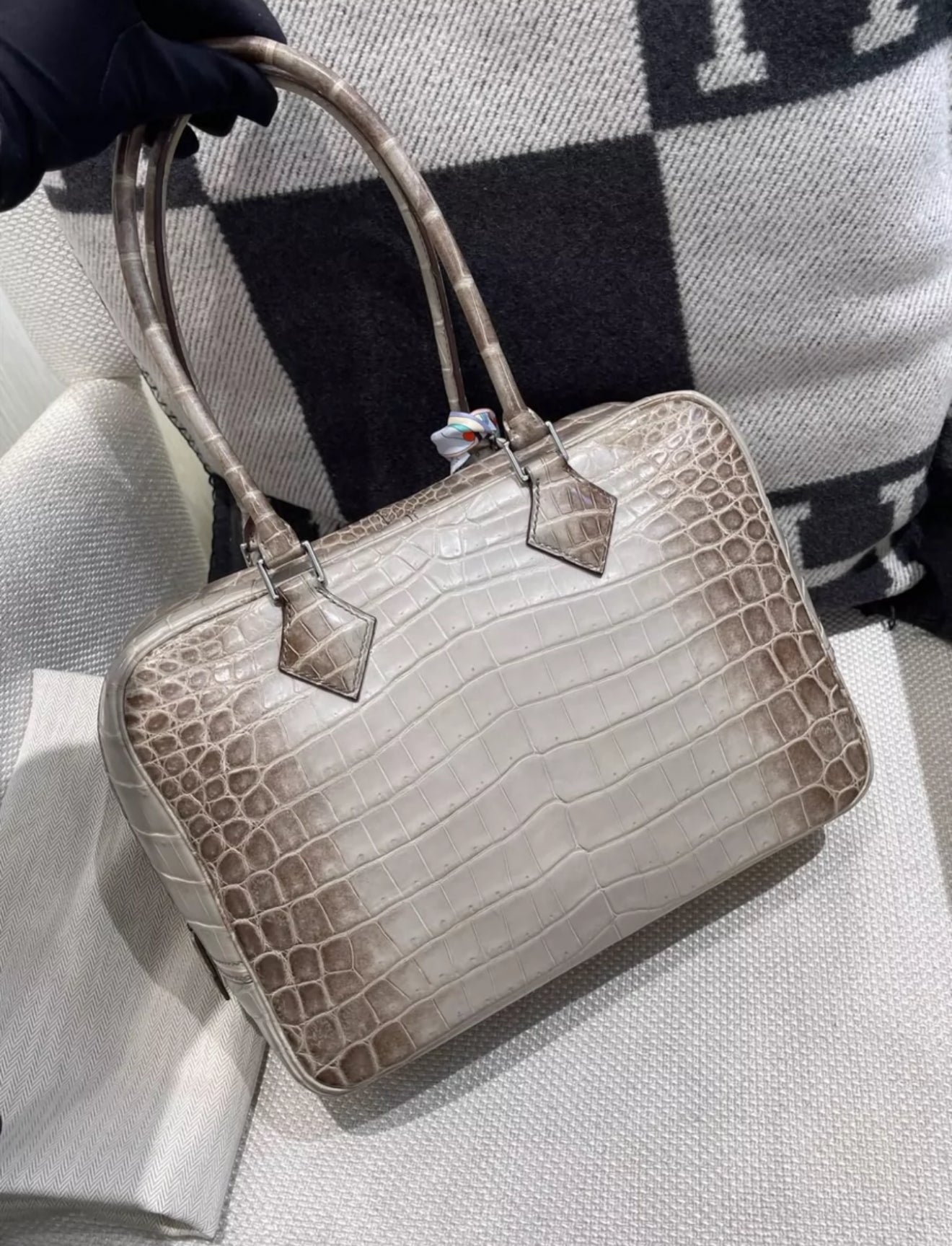 Hermes Plume 28 Bag Gris Cendre Himalaya Gray Very Rare