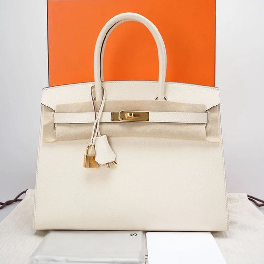Hermes Birkin 30 Sellier Nata Epsom Gold hardware