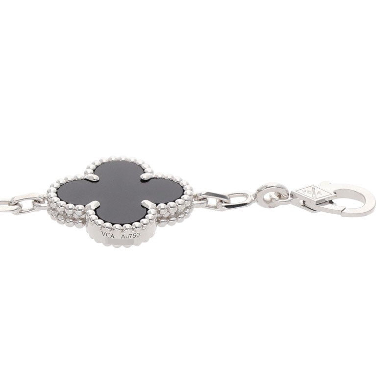 Van Cleef  Arpels K18WG 5P Onyx/Diamond Bracelet VCARP2R900 Vintage Alhambra