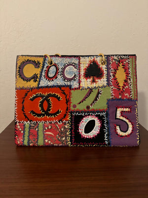 Chanel Vintage 1993 couture patchwork tote