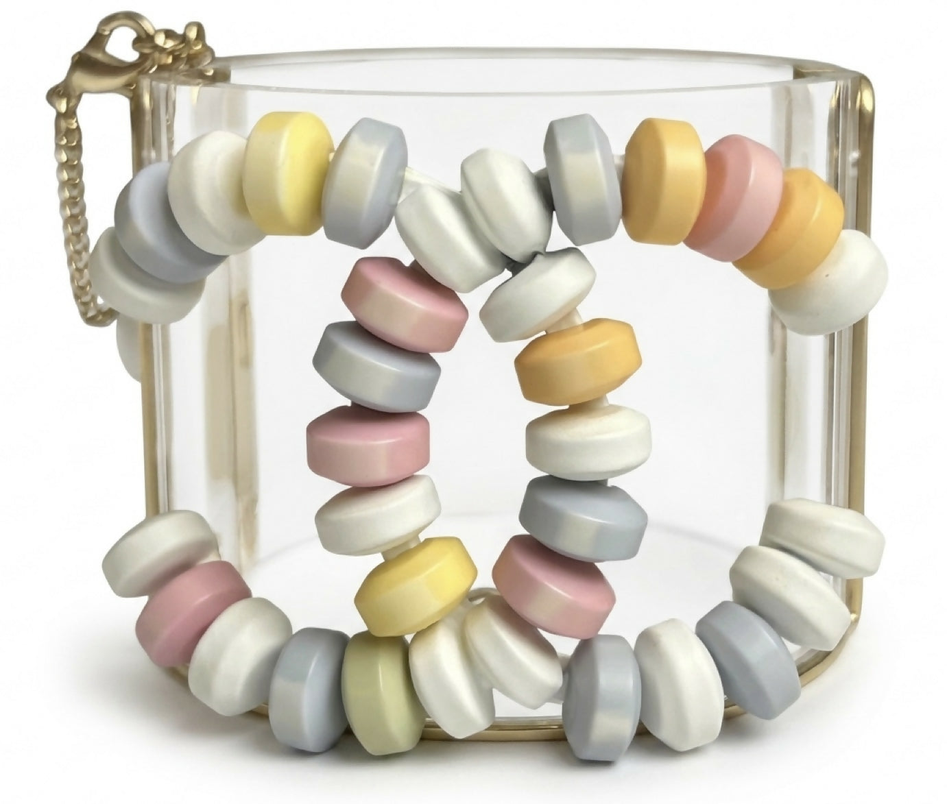 Rare Chanel 14K Supermarket Lucite Multicolor CC Candy Statement Bracelet Cuff