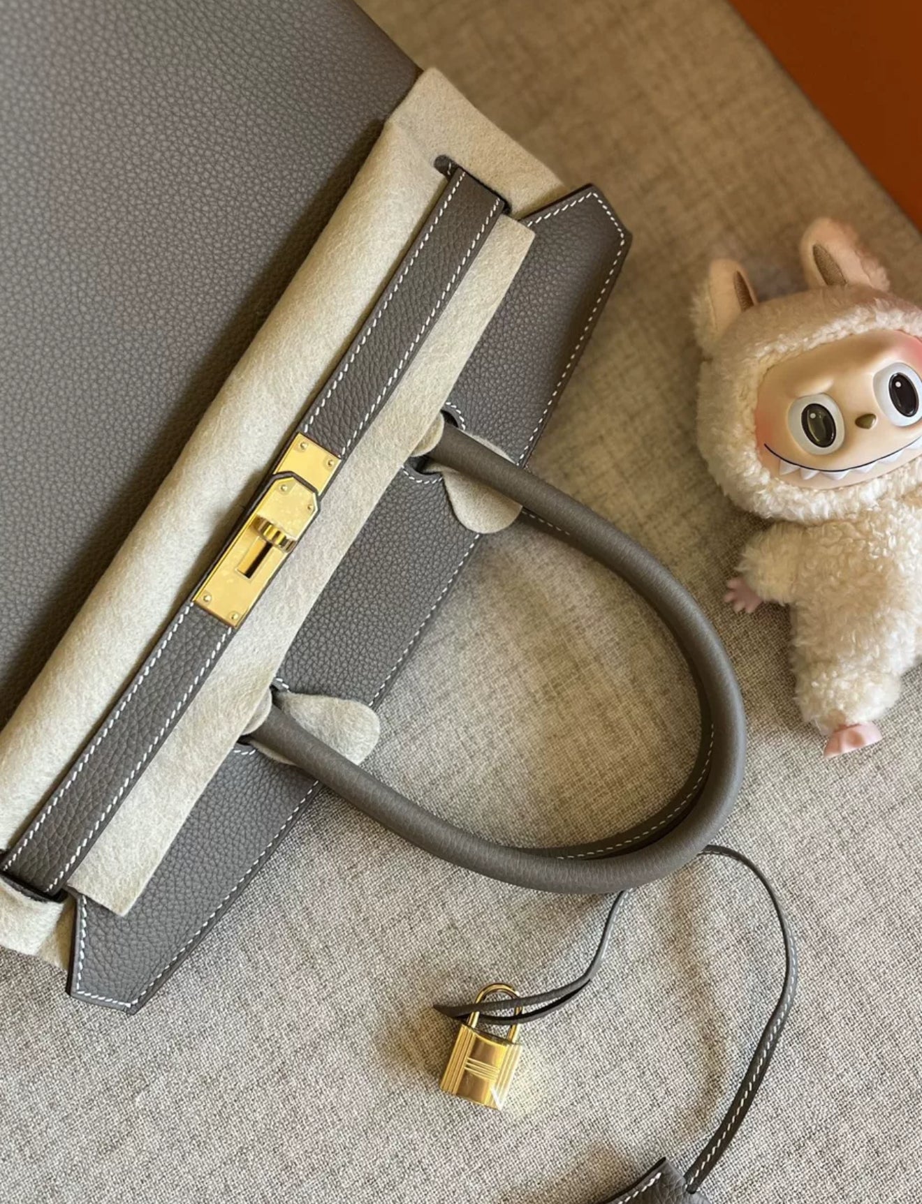 Hermes Birkin 30 Etoupe grey Togo leather Gold hardware