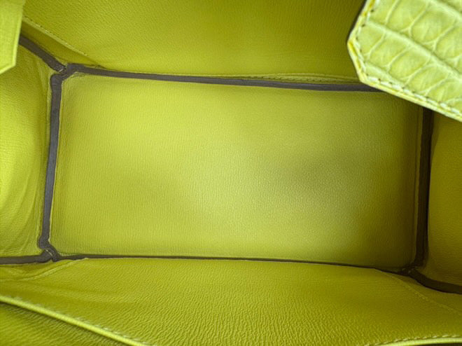 Hermes Birkin 25 Lime Yellow Matte Crocodile Palladium Hardware Handbag