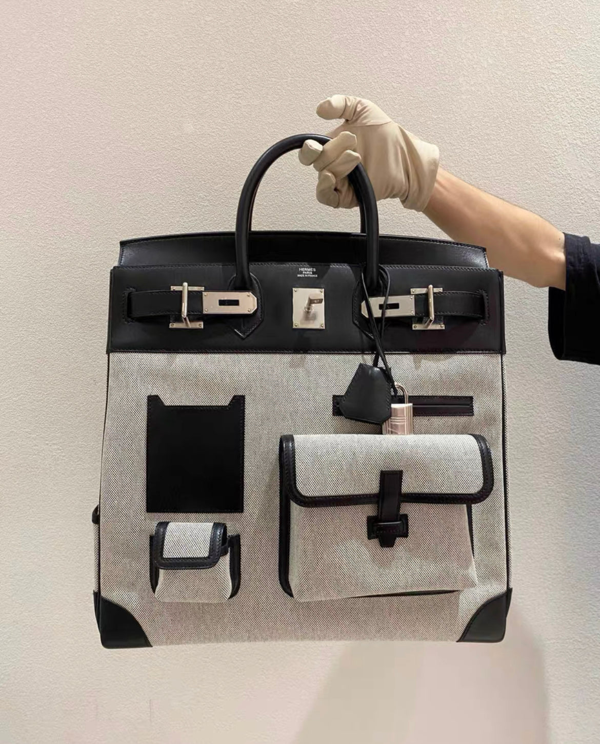 Hermès Cargo HAC Birkin 40 Black Box  Toile with Palladium Hardware Bag