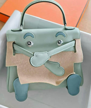 Hermes Kelly Doll Vert d’Eau / Bleu Ciel Swift Palladium hardware