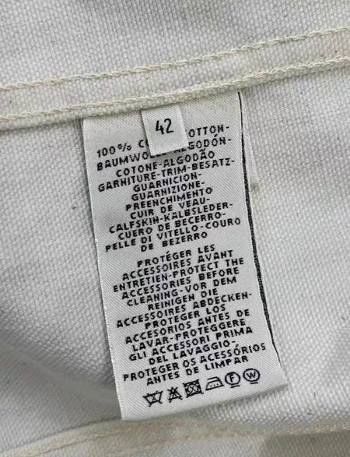 Hermès 23SS Cotton Denim Jacket size 42 Ladies White Chaîne dAncre