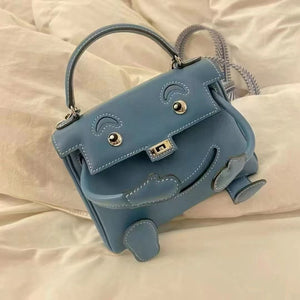 Rare Hermès Kelly Doll Blue Jeans Swift leather palladium hardware