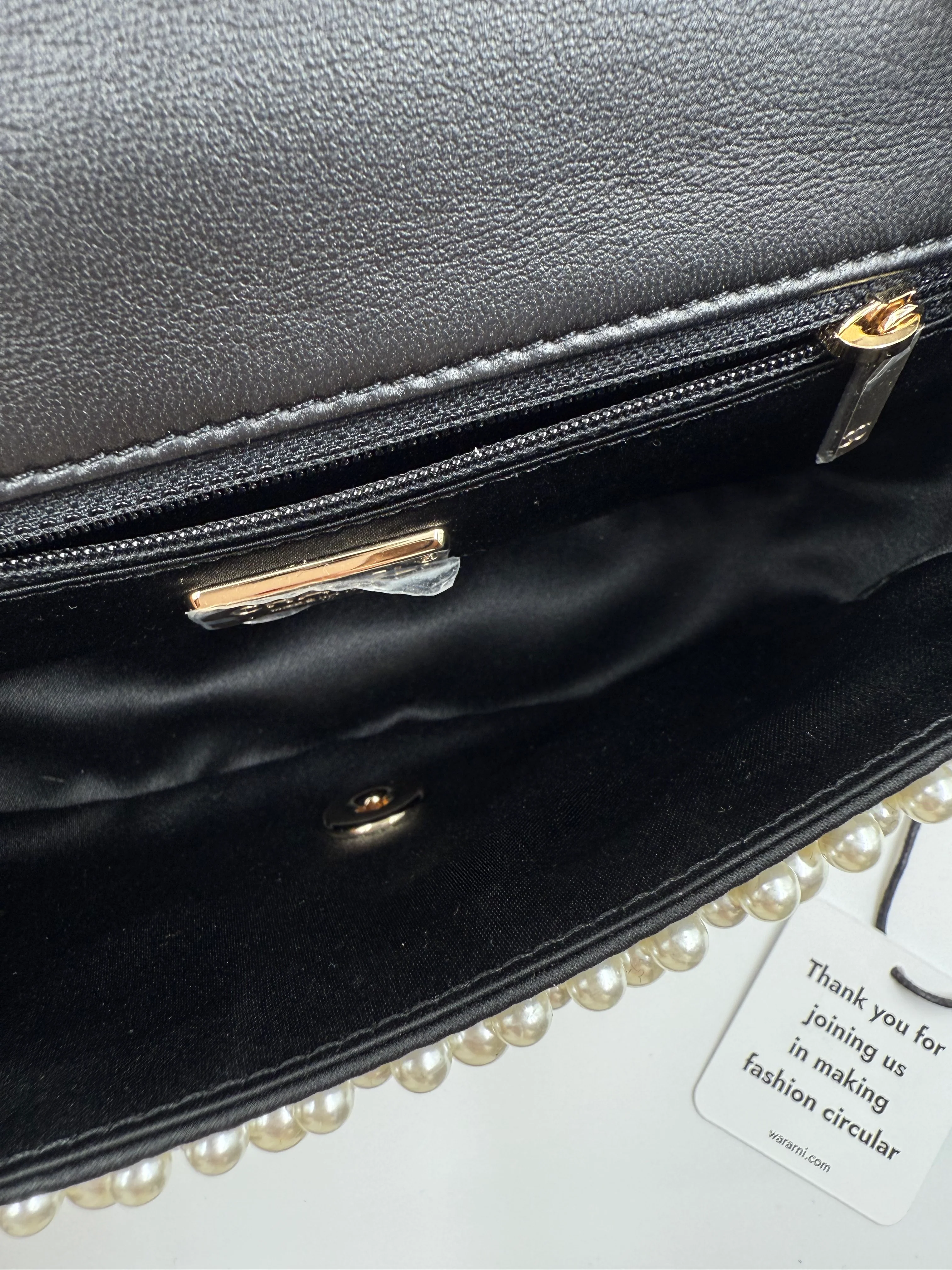 Chanel 19S Pearl-Embellished Mini Rectangular Flap Bag