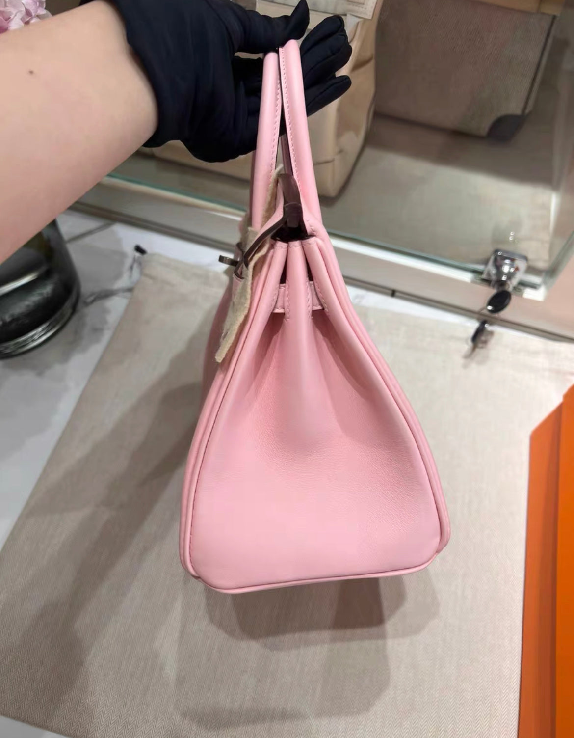 Hermes Birkin 25 Rose Sakura Pink Swift Palladium Hardware Handbag