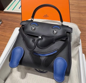 Hermes Kellydoll doll indigo/royal blue swift leather palladium hardware