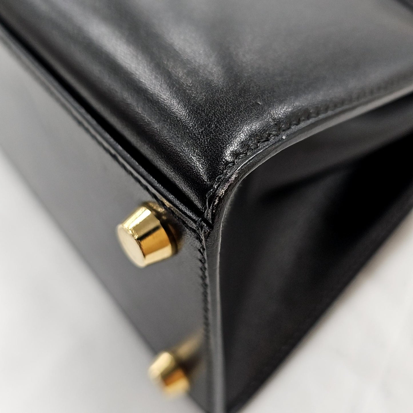 Hermès Vintage Mini Kelly 20cm Black Box Calf Leather