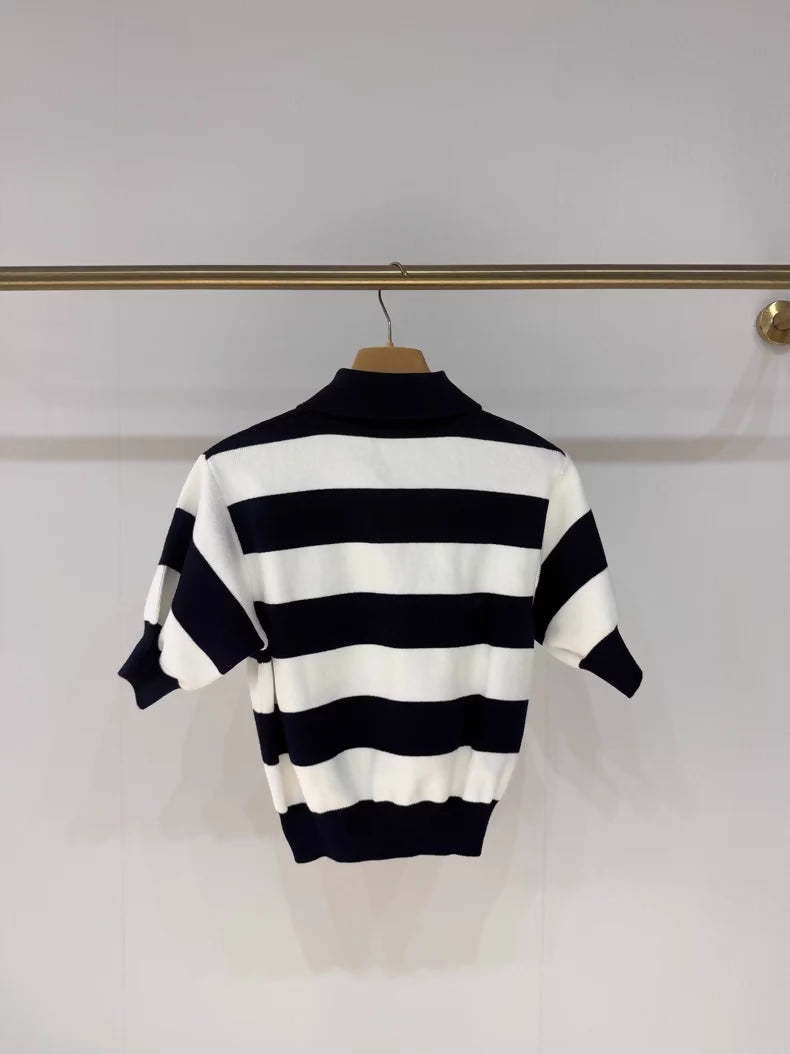 Miu miu striped polo shirt