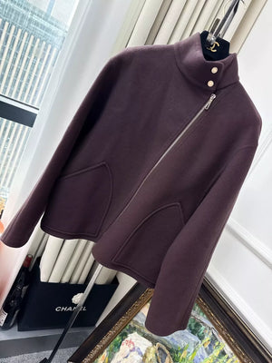 Hermes Burgundy Cashmere Jacket