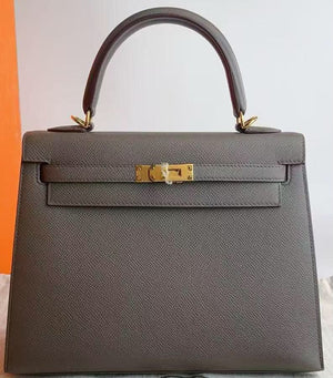 Hermes kelly 25 Gris Etain Epsom Gold hardware