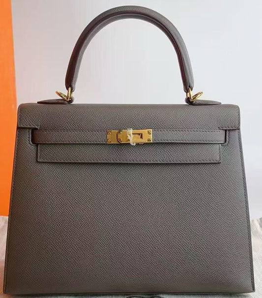 Hermes kelly 25 Gris Etain Epsom Gold hardware