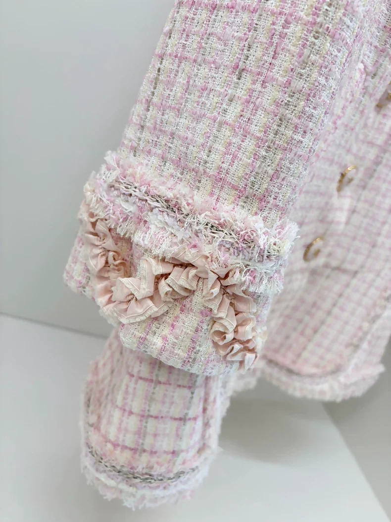 Chanel 13c pink  tweed jacket
