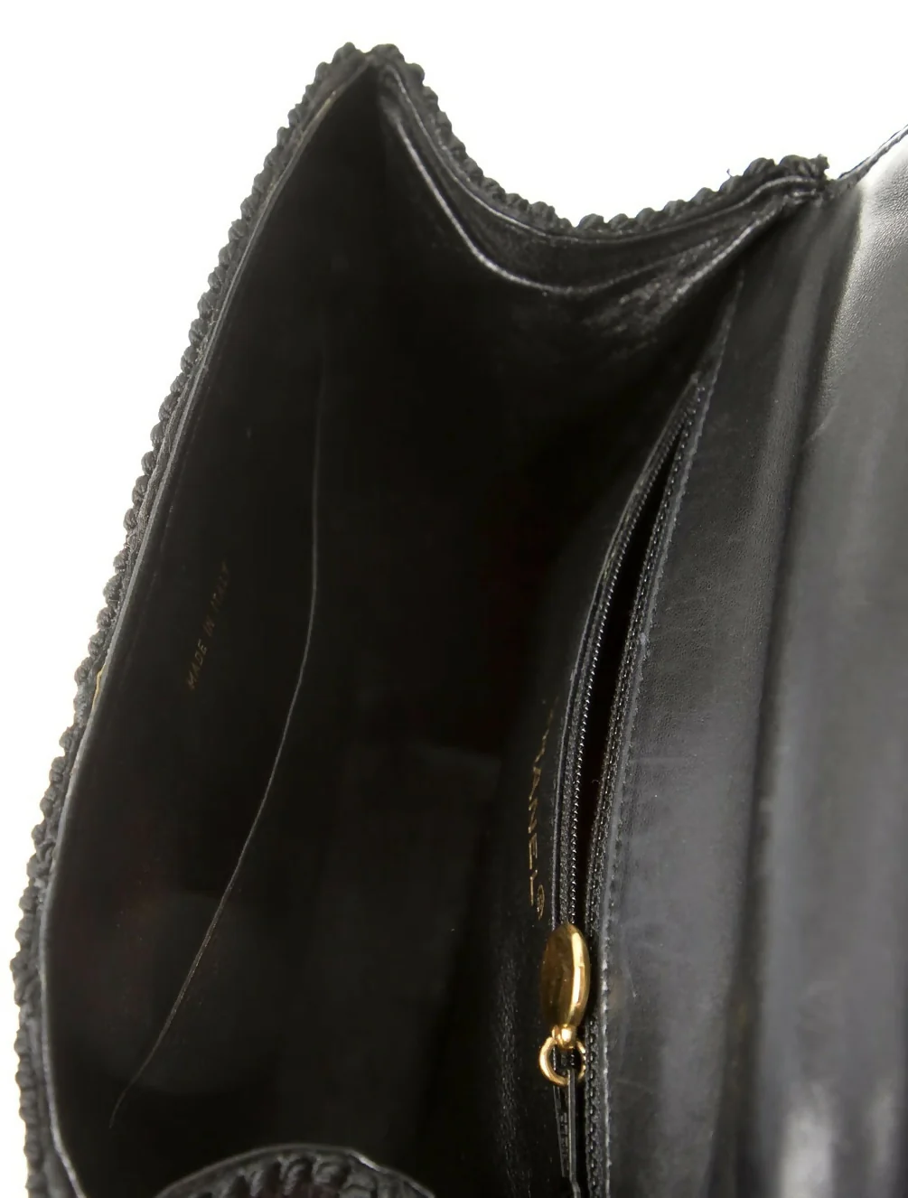 Rare Chanel 1997 Vintage Kelly Black Silk Rope Braided Flap Bag 24K Gold Hardware