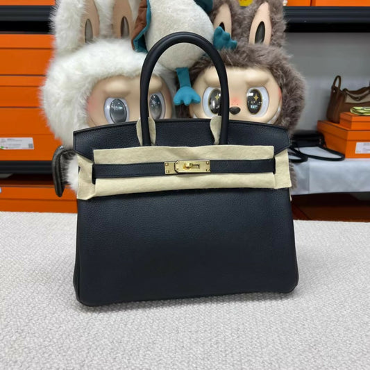 Hermès Birkin 30 – Black  Gold Togo Leather, D-Engraved (3)