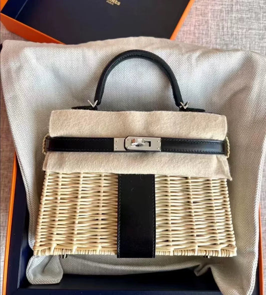Hermès Kelly Mini Picnic Black Swift Leather Palladium Hardware