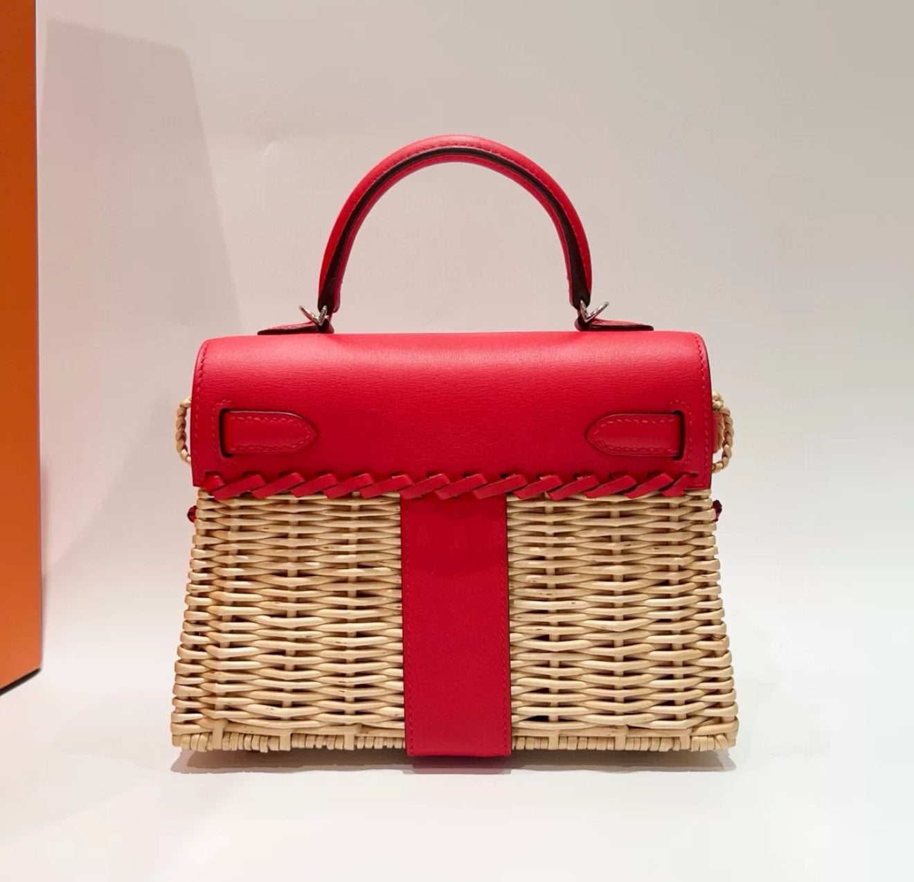 Hermès Kelly Mini Picnic Red Swift Leather Palladium Hardware