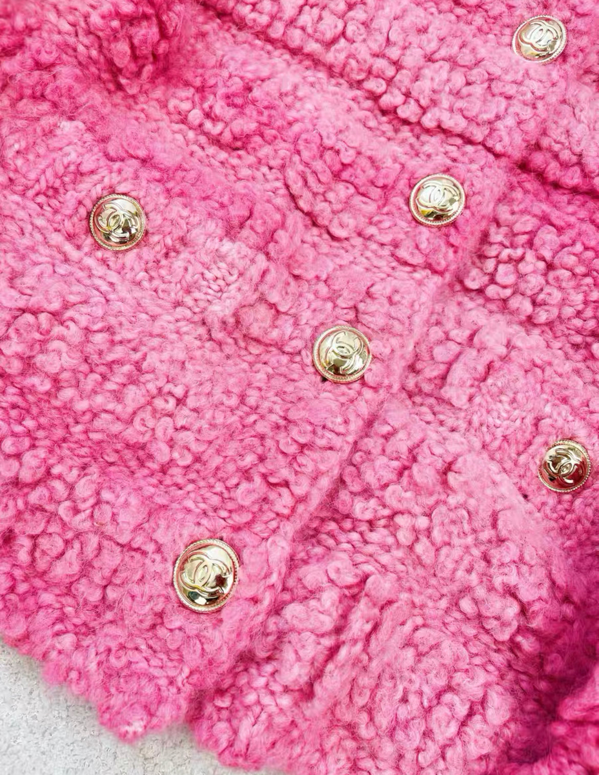Chanel pink fur coat size 38