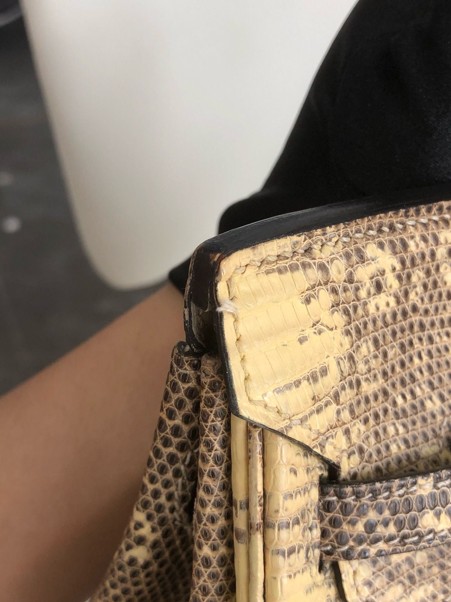 Hermès Birkin 25 Ombre Varanus Salvator Lizard Palladium Hardware