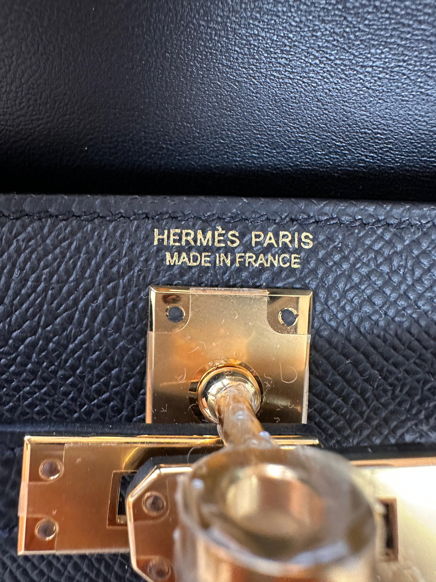 Hermès Kelly Black Epsom Mini Gold Hardware
