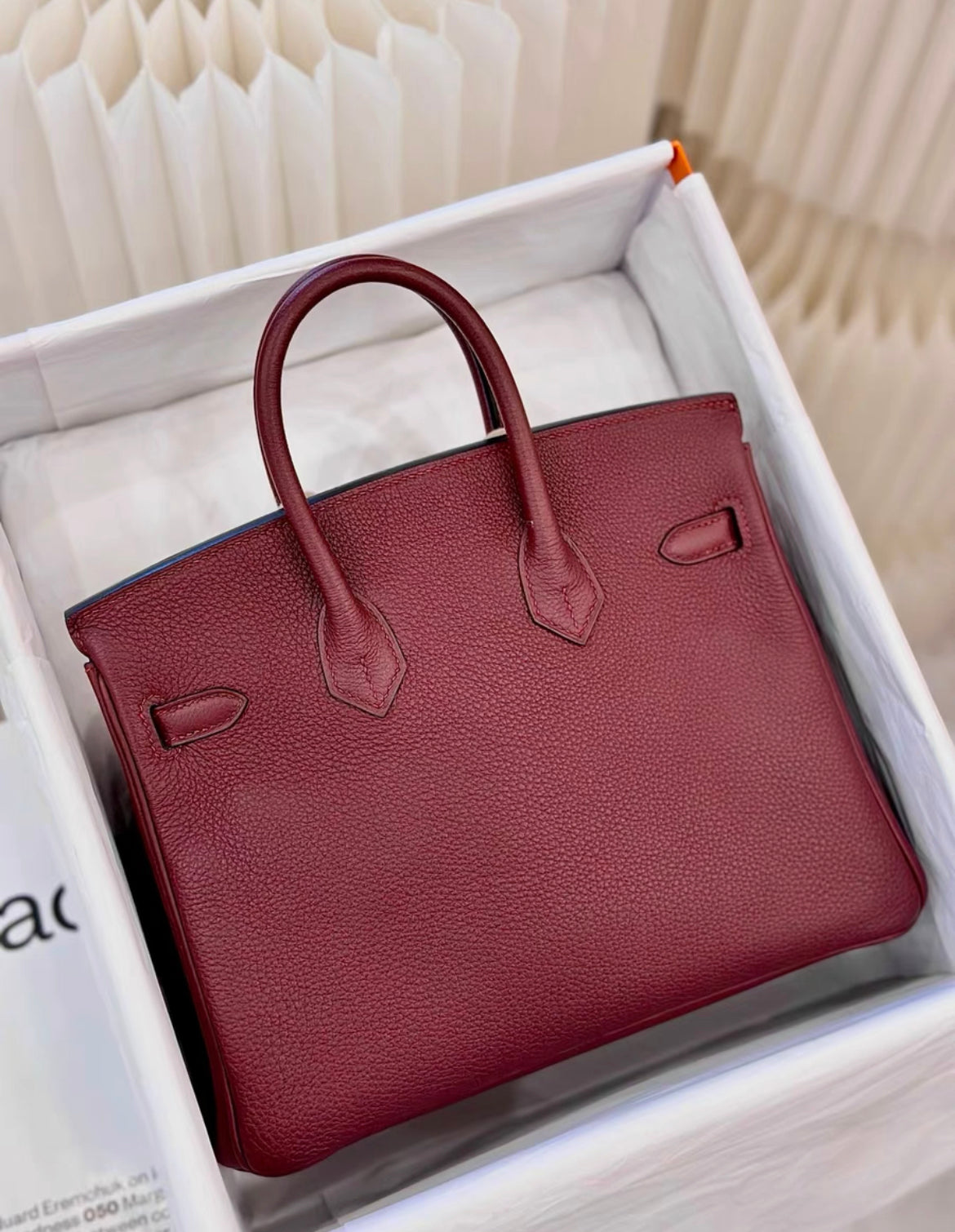 Hermès Birkin 25 Burgundy Bordeaux Togo Leather Gold Hardware