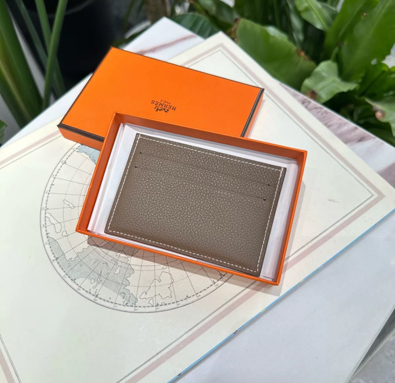 Hermes Etoupe Card Holder