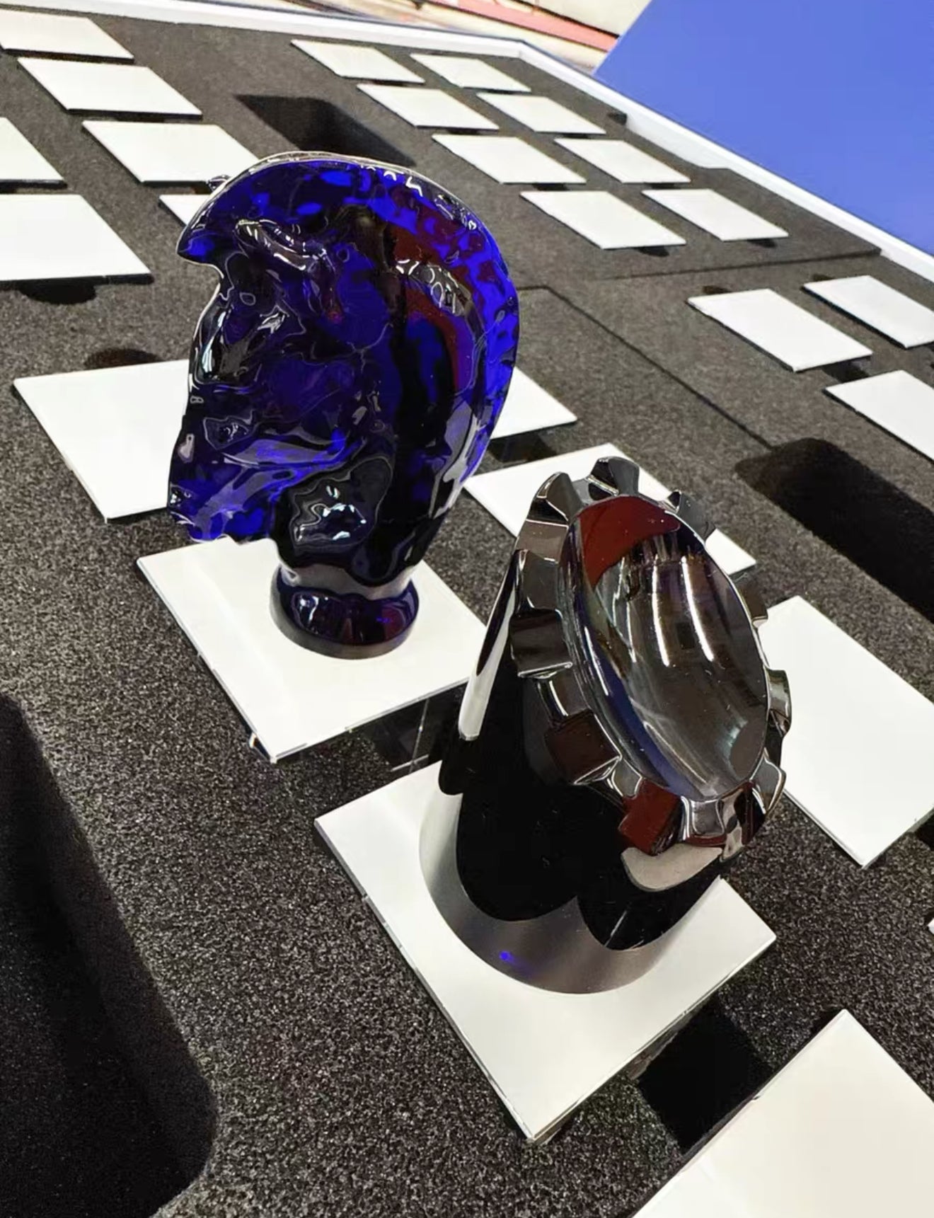 Hermes Saint-Louis Chess Game with Clear Crystal