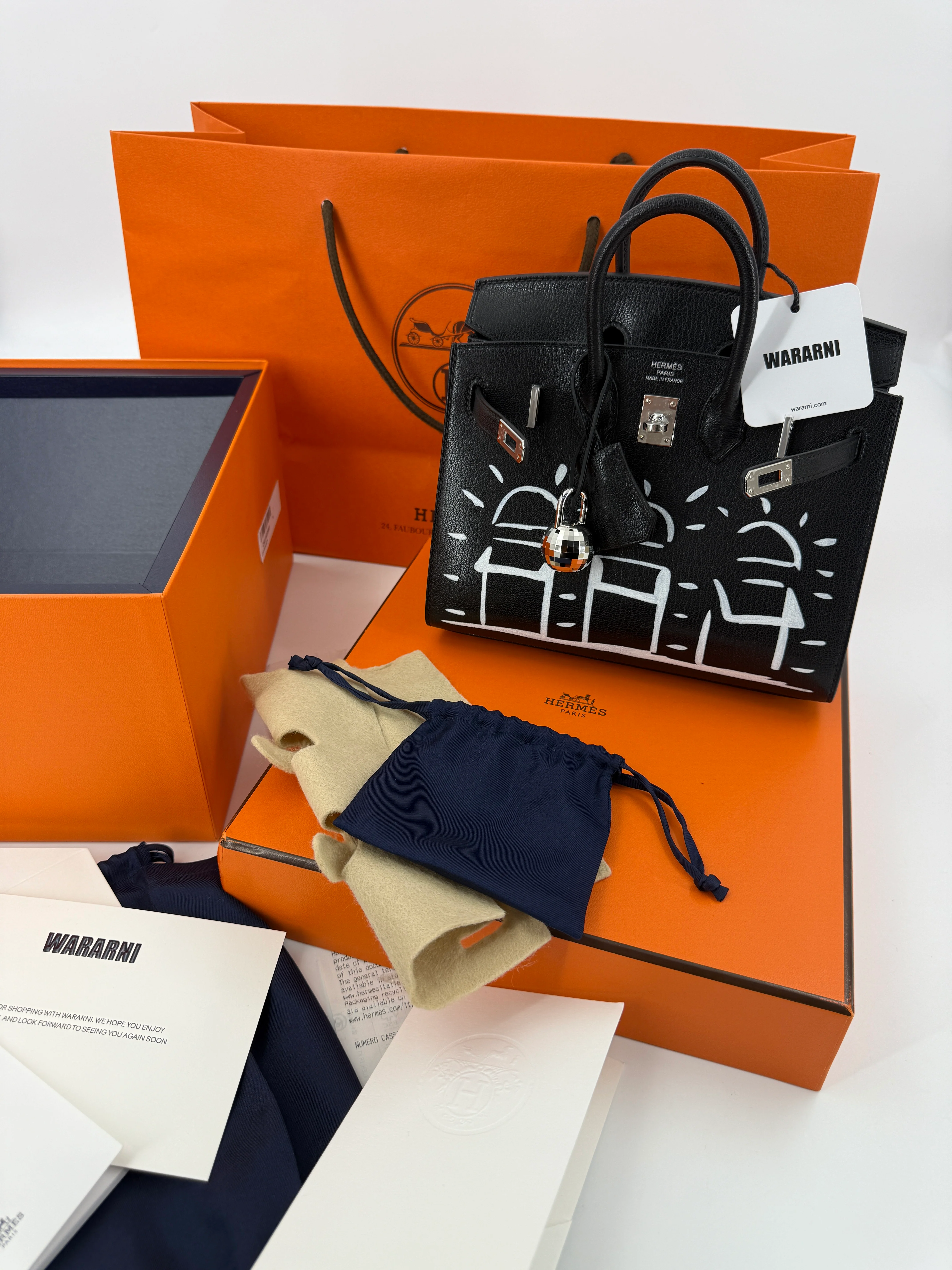 Hermès Birkin 20 Faubourg Disco – Veau Box Noir, Palladium Hardware