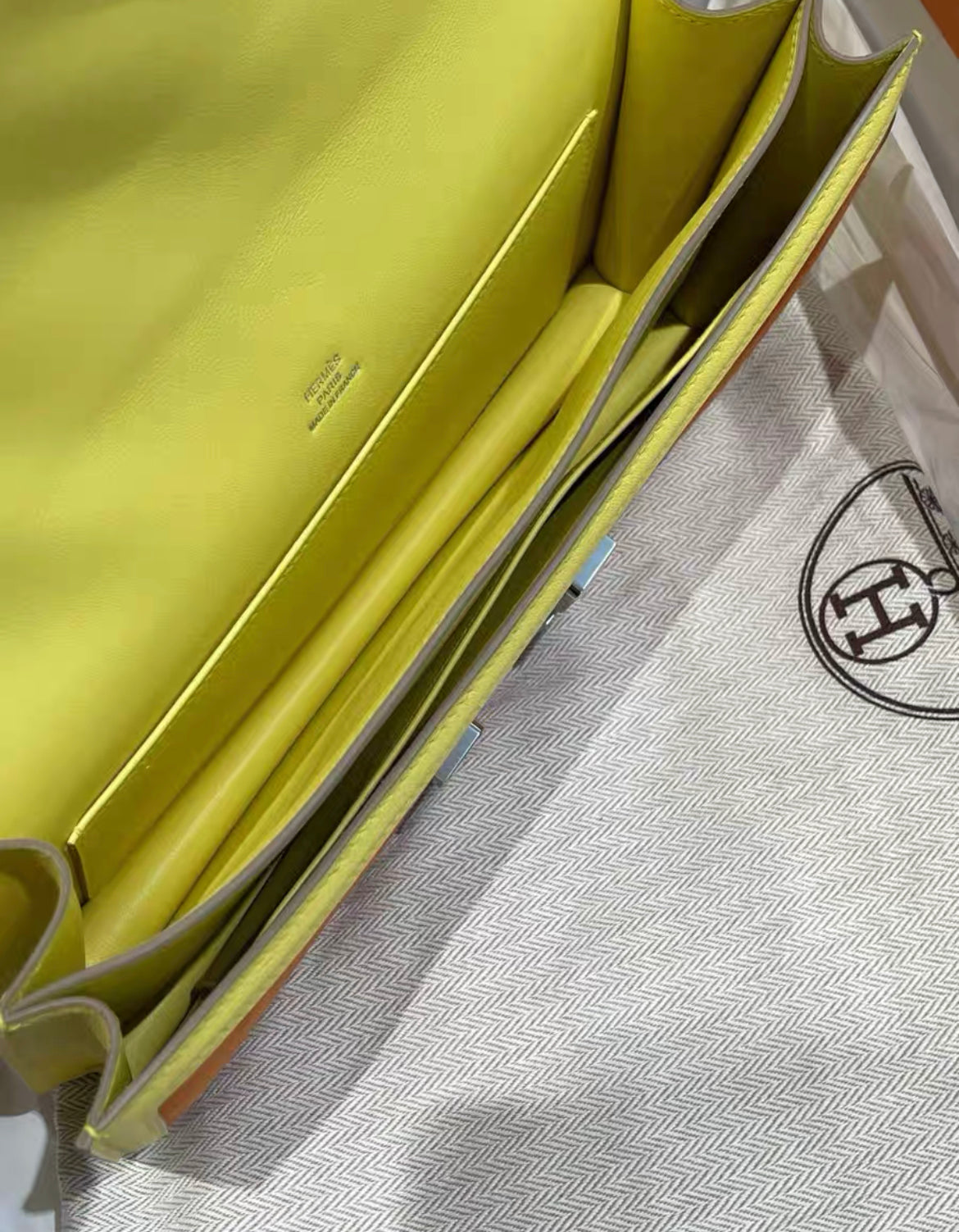 Hermès Elan Orange/Yellow Doblis Palladium Hardware