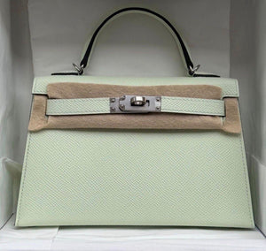 Hermes Mini Kelly 20 Vert Fizz Epsom Palladium hardware