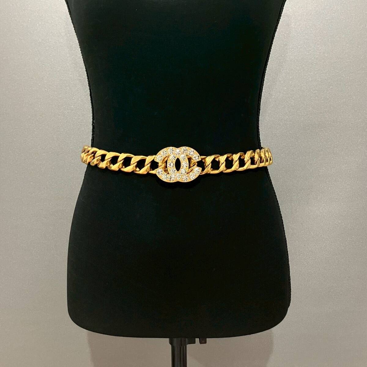 Rare Chanel 1995 Crystal CC Chunky Chain Belt