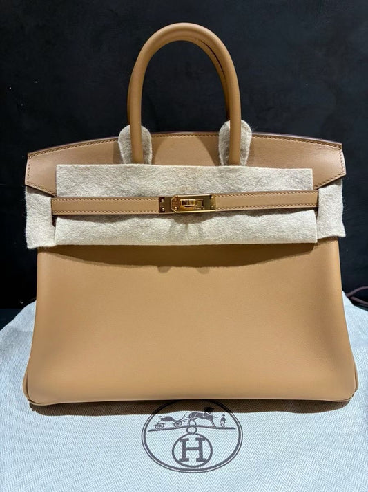 Hermes Birkin 25 Biscuit Swift Gold hardware